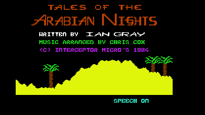 Arabian nights Title Screen